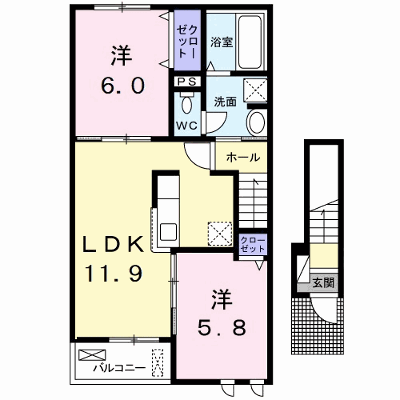 メゾン・ド・ＡＴＵ　Ａ 202【管理NO：1-026358501-02020】 ★家具家電は申し込み後に搬入します★ ★2026年12月中旬入居可能★の物件画像