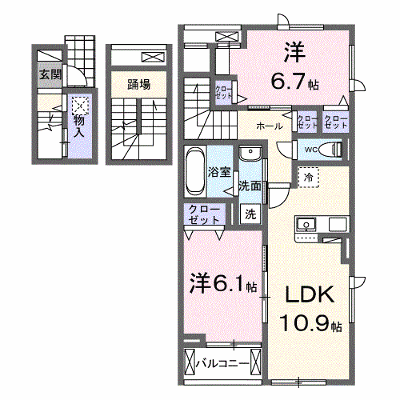 ＧＲＡＮＤＥ　ＭＡＩＳＯＮ 301【管理NO：1-025910401-03010】 ★家具家電は申し込み後に搬入します★の物件画像