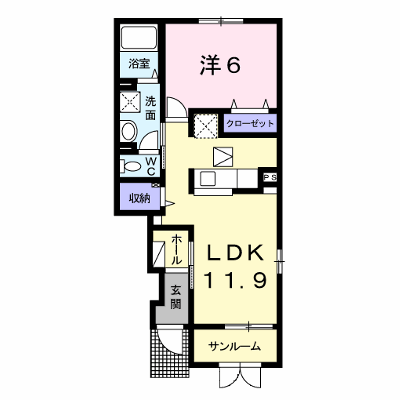 シュガーローズＡ館 104【管理NO：1-021584701-01040】 ★家具家電は申し込み後に搬入します★ ★2026年10月上旬入居可能★の物件画像