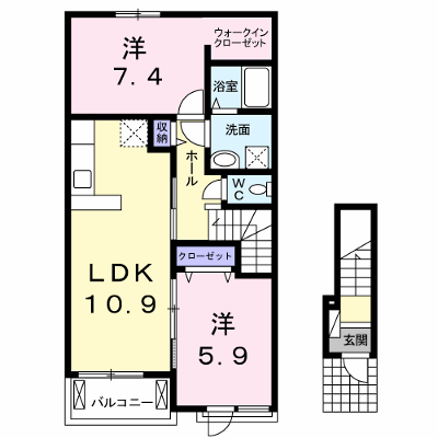 ソレイユ・プロムナード 202【管理NO：1-020114001-02020】 ★家具家電は申し込み後に搬入します★ ★2026年11月中旬入居可能★の物件画像