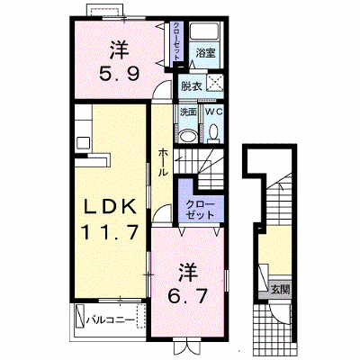 パークサイド 201【管理NO：1-015580701-02010】 ★家具家電は申し込み後に搬入します★ ★2026年10月中旬入居可能★の物件画像