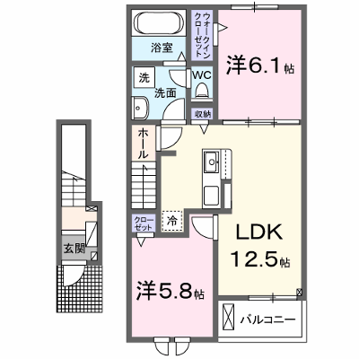メゾン　ド　ルポ 203【管理NO：1-028600601-02030】 ★家具家電は申し込み後に搬入します★ ★2026年10月下旬入居可能★の物件画像