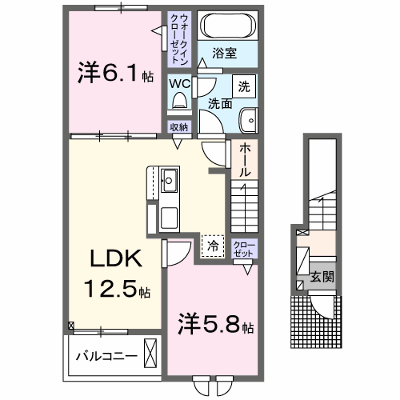 メゾン　ド　ルポ 202【管理NO：1-028600601-02020】 ★家具家電は申し込み後に搬入します★ ★2026年10月下旬入居可能★の物件画像