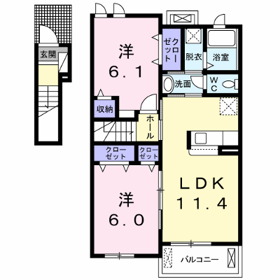 アプローズＢ 203【管理NO：1-017858002-02030】 ★家具家電は申し込み後に搬入します★ ★2026年10月下旬入居可能★の物件画像