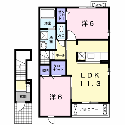 クローヴＢ棟 202【管理NO：1-014523602-02020】 ★家具家電は申し込み後に搬入します★ ★2026年10月下旬入居可能★の物件画像