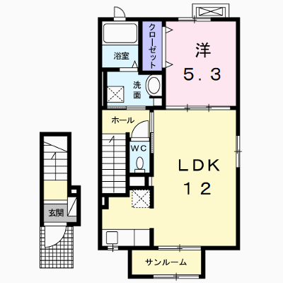 カメリアロッサ　Ⅰ 204【管理NO：1-026649601-02040】 ★家具家電は申し込み後に搬入します★ ★2026年09月下旬入居可能★の物件画像
