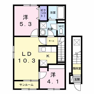 クレール亀山 201【管理NO：1-028846001-02010】 ★家具家電は申し込み後に搬入します★ ★2027年02月中旬入居可能★の物件画像