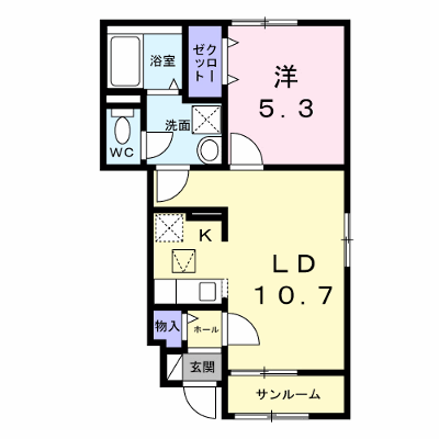 クレール亀山 105【管理NO：1-028846001-01050】 ★家具家電は申し込み後に搬入します★ ★2027年02月中旬入居可能★の物件画像