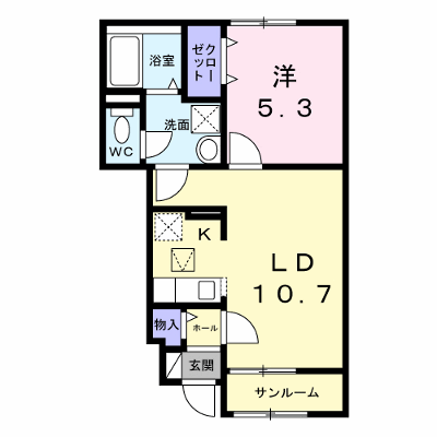 クレール亀山 102【管理NO：1-028846001-01020】 ★家具家電は申し込み後に搬入します★ ★2027年02月中旬入居可能★の物件画像