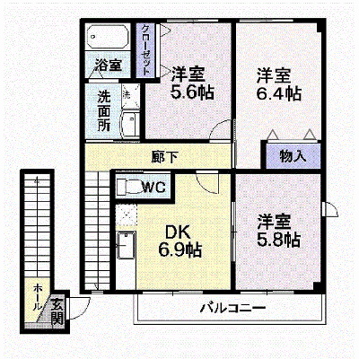 グランデレガーロ 203【管理NO：1-011093701-02030】 ★家具家電は申し込み後に搬入します★ ★2026年11月中旬入居可能★の物件画像