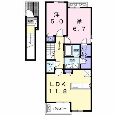 プラスターⅡ 201【管理NO：1-020835802-02010】 ★家具家電は申し込み後に搬入します★ ★2026年11月上旬入居可能★の物件画像