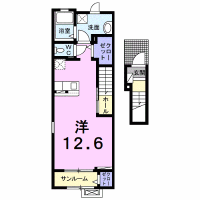 クレメント　Ⅰ 203【管理NO：1-024504501-02030】 ★家具家電は申し込み後に搬入します★の物件画像
