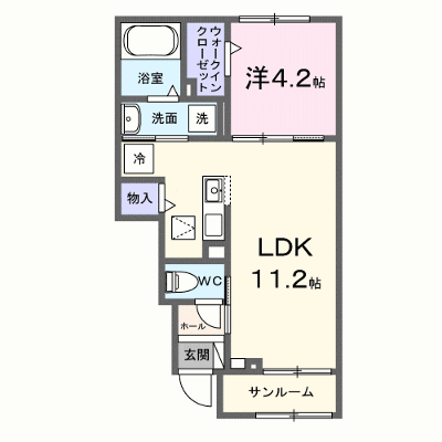 サンシャインネオＢ 103【管理NO：1-028535502-01030】 ★家具家電は申し込み後に搬入します★ ★2027年01月下旬入居可能★の物件画像