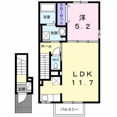 エスポワール 203【管理NO：1-025343301-02030】 ★家具家電は申し込み後に搬入します★ ★2026年10月中旬入居可能★の物件画像
