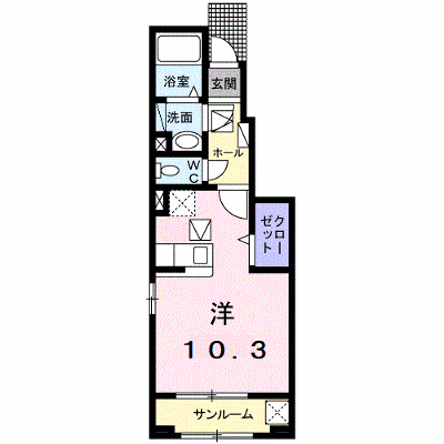 サニーハウス 104【管理NO：1-025286301-01040】 ★家具家電は申し込み後に搬入します★ ★2026年10月下旬入居可能★の物件画像