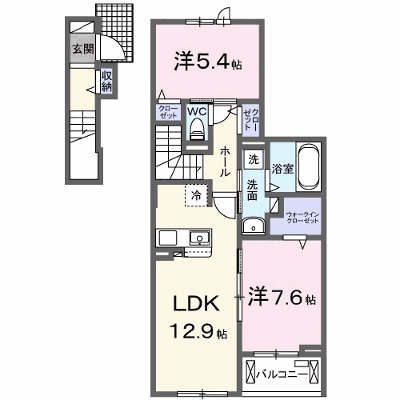 ラ・ジーナ 204【管理NO：1-027517301-02040】 ★家具家電は申し込み後に搬入します★ ★2026年11月中旬入居可能★の物件画像