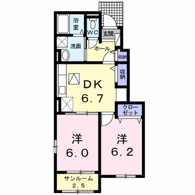 歩夢のそら 105【管理NO：1-022620001-01040】 ★家具家電は申し込み後に搬入します★ ★2026年11月中旬入居可能★の物件画像
