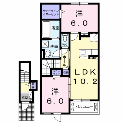 カルプ 202【管理NO：1-024826801-02020】 ★家具家電は申し込み後に搬入します★ ★2026年10月上旬入居可能★の物件画像