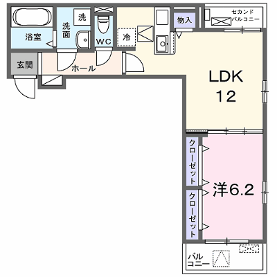 ブルックⅢ 102【管理NO：1-028238101-01020】 ★家具家電は申し込み後に搬入します★の物件画像