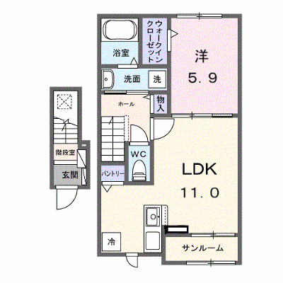 栄１丁目アパート 202【管理NO：1-028865901-02020】 ★家具家電は申し込み後に搬入します★ ★2027年03月下旬入居可能★の物件画像