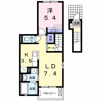 フェリチェート 201【管理NO：1-019283001-02010】 ★家具家電は申し込み後に搬入します★の物件画像