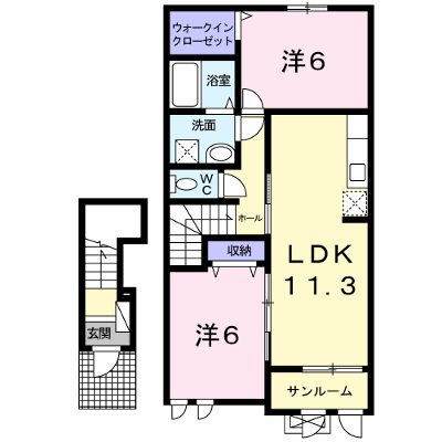 メゾン・クレール 203【管理NO：1-017211701-02030】 ★家具家電は申し込み後に搬入します★ ★2026年11月上旬入居可能★の物件画像