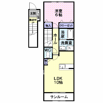 サン・メーラⅡ 203【管理NO：1-015970802-02030】 ★家具家電は申し込み後に搬入します★ ★2026年11月中旬入居可能★の物件画像