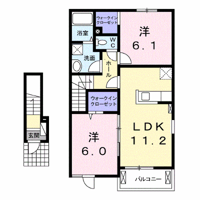 レガート　ヴィラ 202【管理NO：1-018650801-02020】 ★家具家電は申し込み後に搬入します★ ★2026年11月上旬入居可能★の物件画像