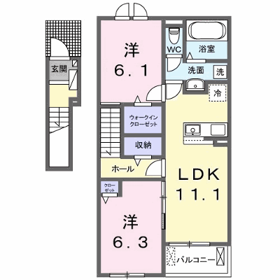 エスペランサＡ 202【管理NO：1-027330401-02020】 ★家具家電は申し込み後に搬入します★ ★2026年11月上旬入居可能★の物件画像