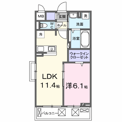 ジーニアス・ラソ 202【管理NO：1-028015701-02020】 ★家具家電は申し込み後に搬入します★ ★2026年11月上旬入居可能★の物件画像