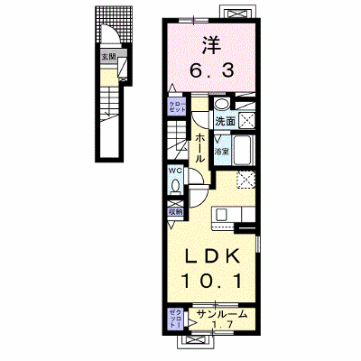 ヒカルサ高岡角ウエスト 201【管理NO：1-027529901-02010】 ★家具家電は申し込み後に搬入します★ ★2026年11月中旬入居可能★の物件画像