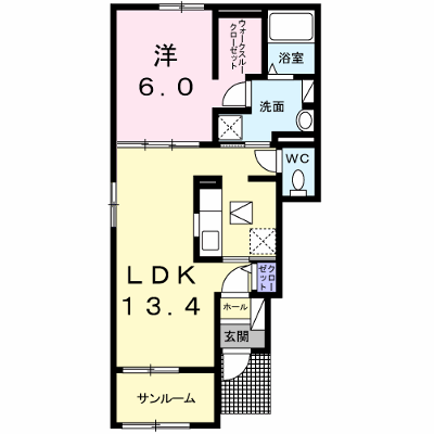 ミニョン・ポム 101【管理NO：1-023383701-01010】 ★家具家電は申し込み後に搬入します★の物件画像