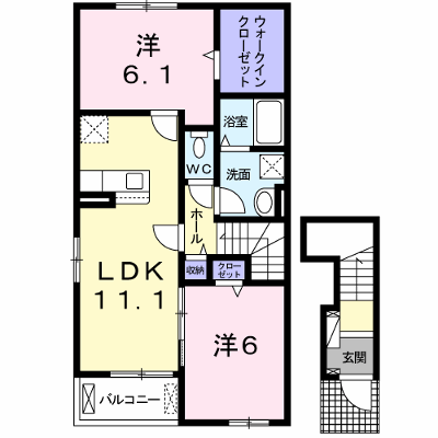 バンブー　ケン 201【管理NO：1-025823301-02010】 ★家具家電は申し込み後に搬入します★ ★2026年12月上旬入居可能★の物件画像