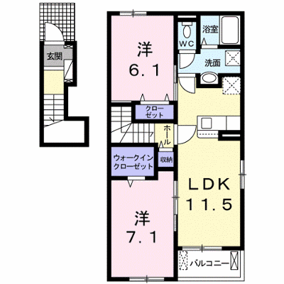 リアン　レーヴⅡ 201【管理NO：1-025813102-02010】 ★家具家電は申し込み後に搬入します★ ★2026年11月中旬入居可能★の物件画像