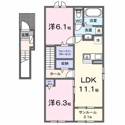 プレミール鶴賀 201【管理NO：1-028048601-02010】 ★家具家電は申し込み後に搬入します★ ★2026年10月上旬入居可能★の物件画像