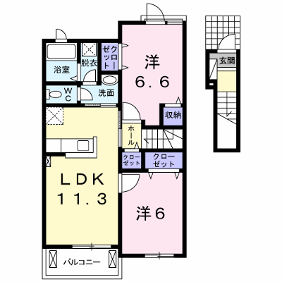 プリムローズ二色Ⅱ 203【管理NO：1-020853701-02030】 ★家具家電は申し込み後に搬入します★ ★2026年10月中旬入居可能★の物件画像