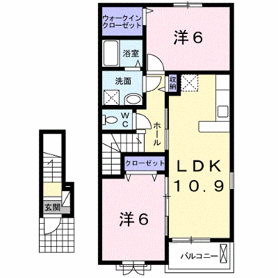 アルカンシエル弐番館 203【管理NO：1-021260402-02030】 ★家具家電は申し込み後に搬入します★ ★2026年11月中旬入居可能★の物件画像