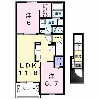 ソレイユ松崎　Ｂ 202【管理NO：1-019750002-02020】 ★家具家電は申し込み後に搬入します★ ★2026年12月中旬入居可能★の物件画像