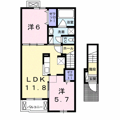 アンジェ 202【管理NO：1-025187901-02020】 ★家具家電は申し込み後に搬入します★ ★2026年11月上旬入居可能★の物件画像