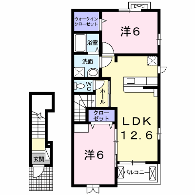 リノ・ガーデン　レア 205【管理NO：1-022694902-02040】 ★家具家電は申し込み後に搬入します★ ★2026年10月中旬入居可能★の物件画像