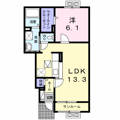 サニーヒルハウス 104【管理NO：1-024064401-01040】 ★家具家電は申し込み後に搬入します★ ★2026年11月中旬入居可能★の物件画像