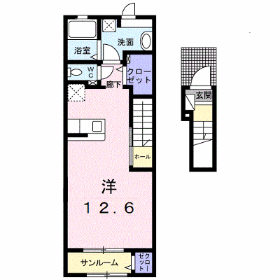 ベルカーサ 203【管理NO：1-025384601-02030】 ★家具家電は申し込み後に搬入します★の物件画像