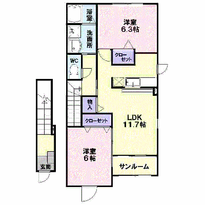 セレーノ尾花沢Ⅱ 203【管理NO：1-015275401-02030】 ★家具家電は申し込み後に搬入します★ ★2026年10月中旬入居可能★の物件画像