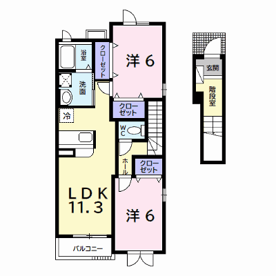ローズアイズ 201【管理NO：1-014435901-02010】 ★家具家電は申し込み後に搬入します★ ★2026年11月上旬入居可能★の物件画像