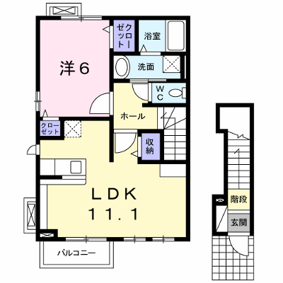 シャトレービサイド　Ａ 201【管理NO：1-016499001-02010】 ★家具家電は申し込み後に搬入します★ ★2026年11月上旬入居可能★の物件画像