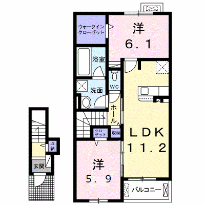 カンタービレ 203【管理NO：1-025936001-02030】 ★家具家電は申し込み後に搬入します★ ★2026年10月中旬入居可能★の物件画像