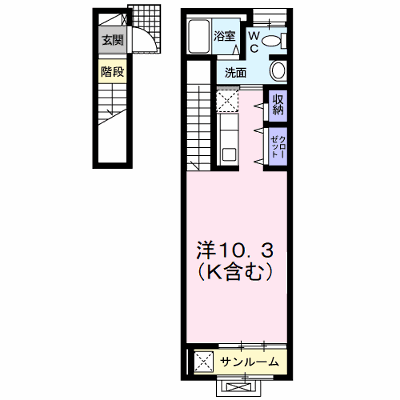 フラン　コリーヌ 202【管理NO：1-020863901-02020】 ★家具家電は申し込み後に搬入します★ ★2026年10月上旬入居可能★の物件画像