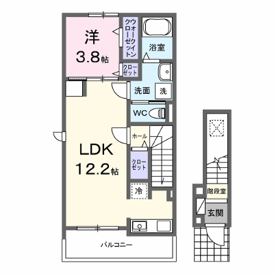 クレストアドバンステンパイⅠ 201【管理NO：1-027333401-02010】 ★家具家電は申し込み後に搬入します★ ★2026年10月中旬入居可能★の物件画像