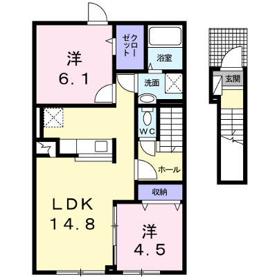 セクション　ヴィラ 202【管理NO：1-017968201-02020】 ★家具家電は申し込み後に搬入します★ ★2026年11月下旬入居可能★の物件画像
