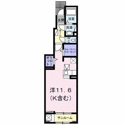 エレガンシアゼファーⅠ 102【管理NO：1-025325001-01020】 ★家具家電は申し込み後に搬入します★ ★2026年11月中旬入居可能★の物件画像